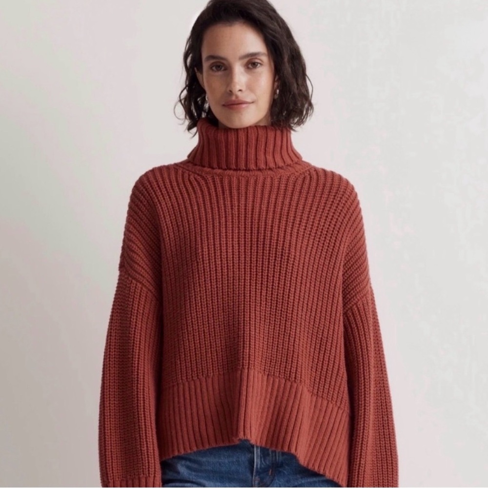 Madewell Women's Rust Turtleneck Sweater